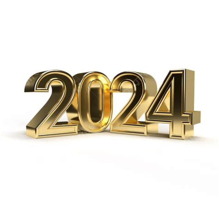 2024 PNG Transparent, 2024 Golden Creative Sense Metal Font, Gradient