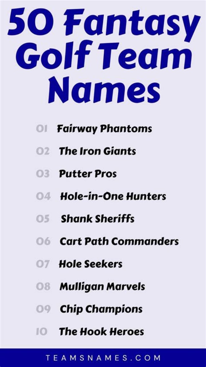 320+ Fantasy Golf Team Names (2024) Cool Name Finds