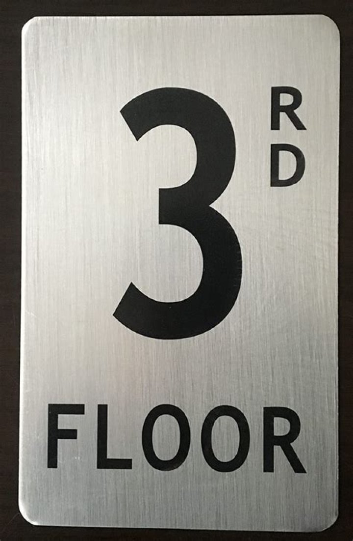 3rd Floor Number Engraved Sign Unbeatable Prices, SKU SE5837