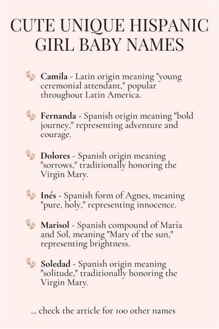 ADORABLE AND UNIQUE HISPANIC (SPANISH) GIRL BABY NAMES WITH MEANINGS
