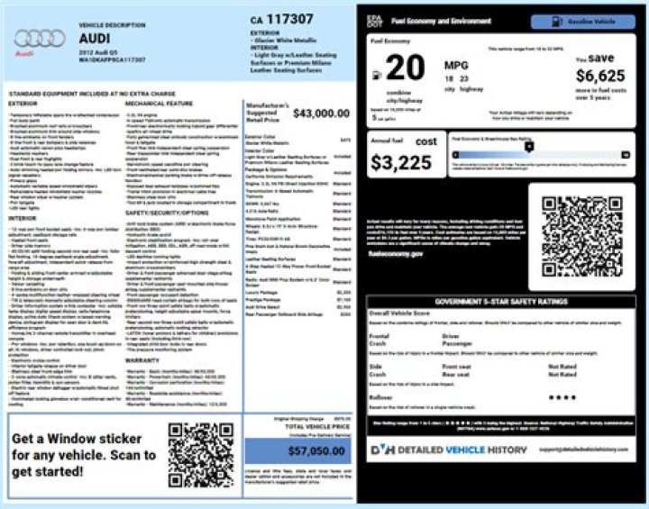 Audi Window Sticker / VIN Decoder