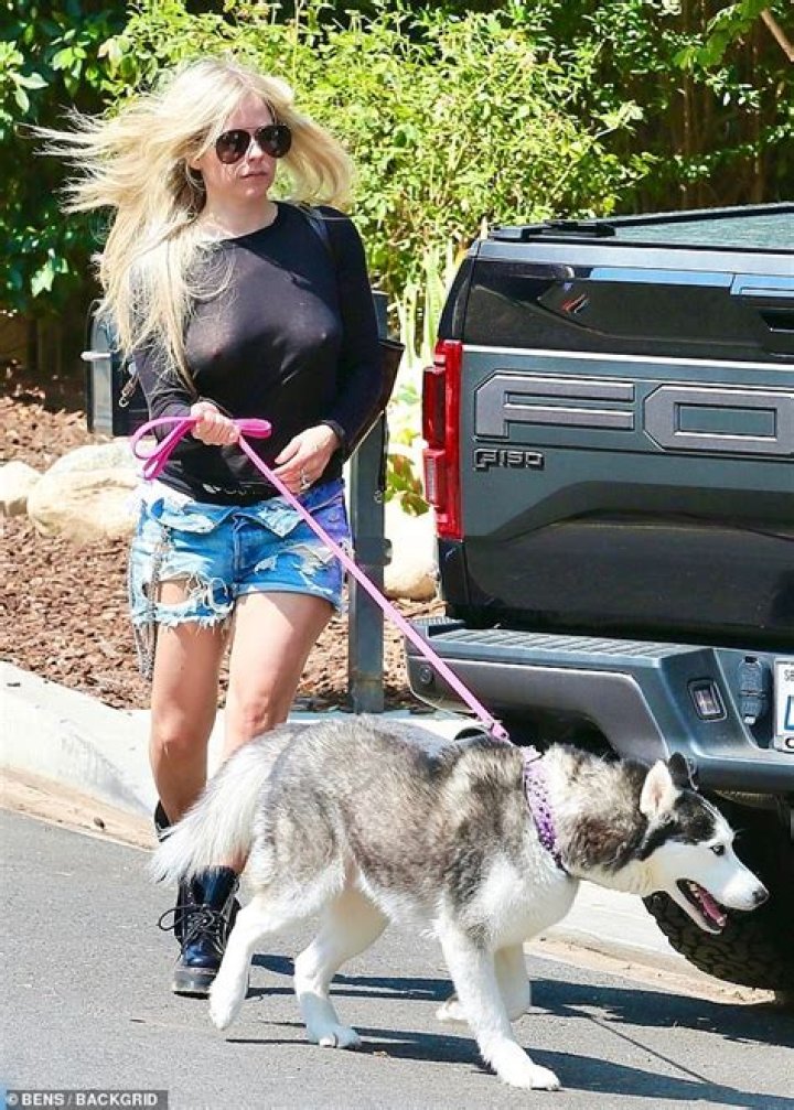 Avril Lavigne goes braless beneath a seethrough top as she and Mod Sun