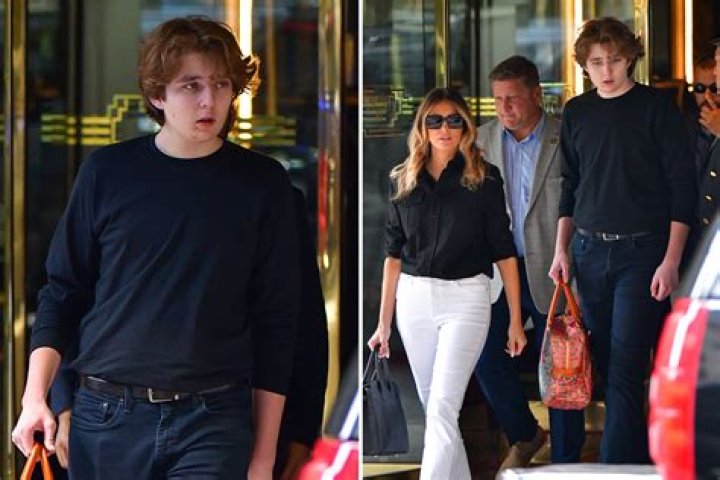 Barron Trump Looks Grown Up Towering Over Dad President Trump In Rare
