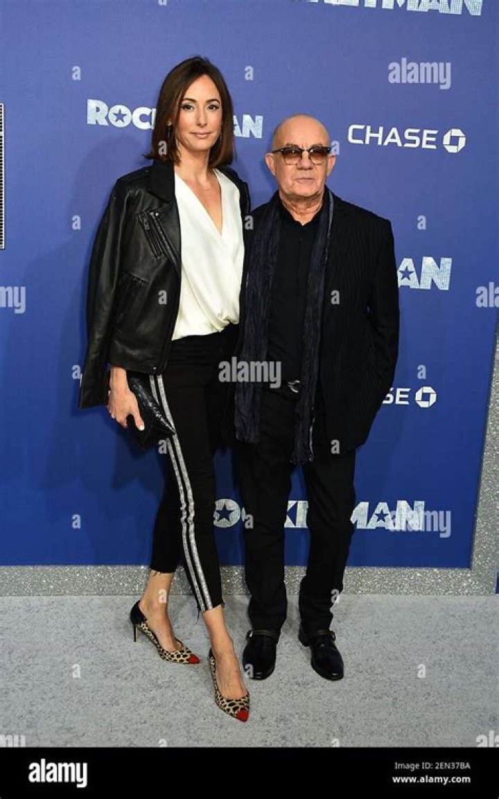 Bernie Taupin and wife Heather Lynn Hodgins Kidd attend the "ROCKETMAN