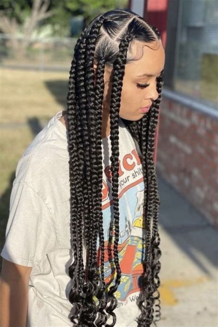 Big Knotless Braids With Curly Hair Hairstyles for box braids afro