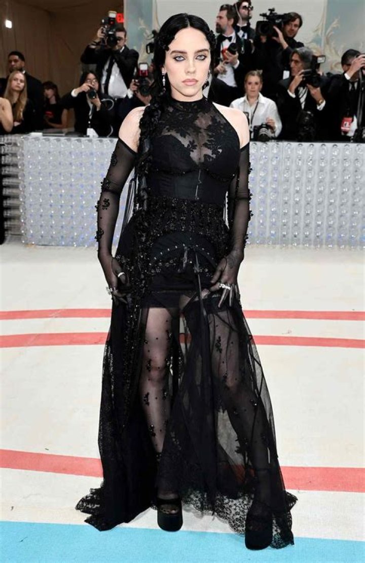 Billie Eilish gave full gothic glam in a seethrough lingerie dress at