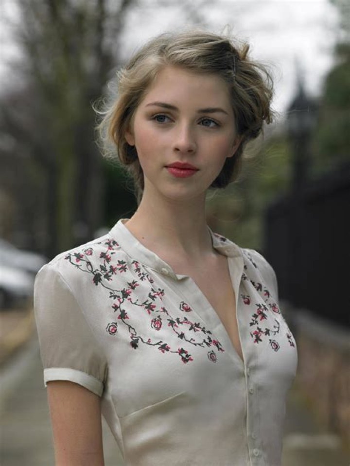 blonde, Actress, Hermione Corfield, Women, Blue Eyes, Face, Portrait