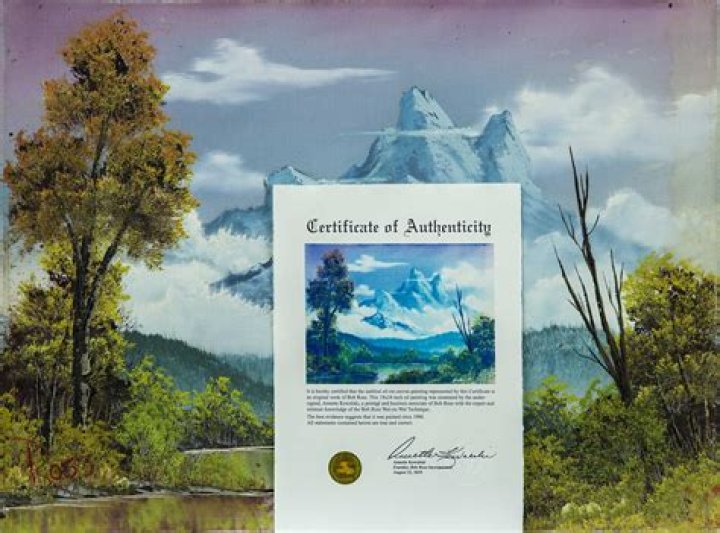 Bob Ross Towering Peaks, Signed Original Painting Contemporary Art