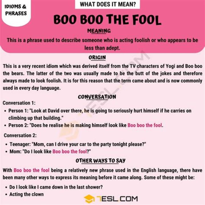Boo Boo the Fool Meaning, History and Conversation Examples of this