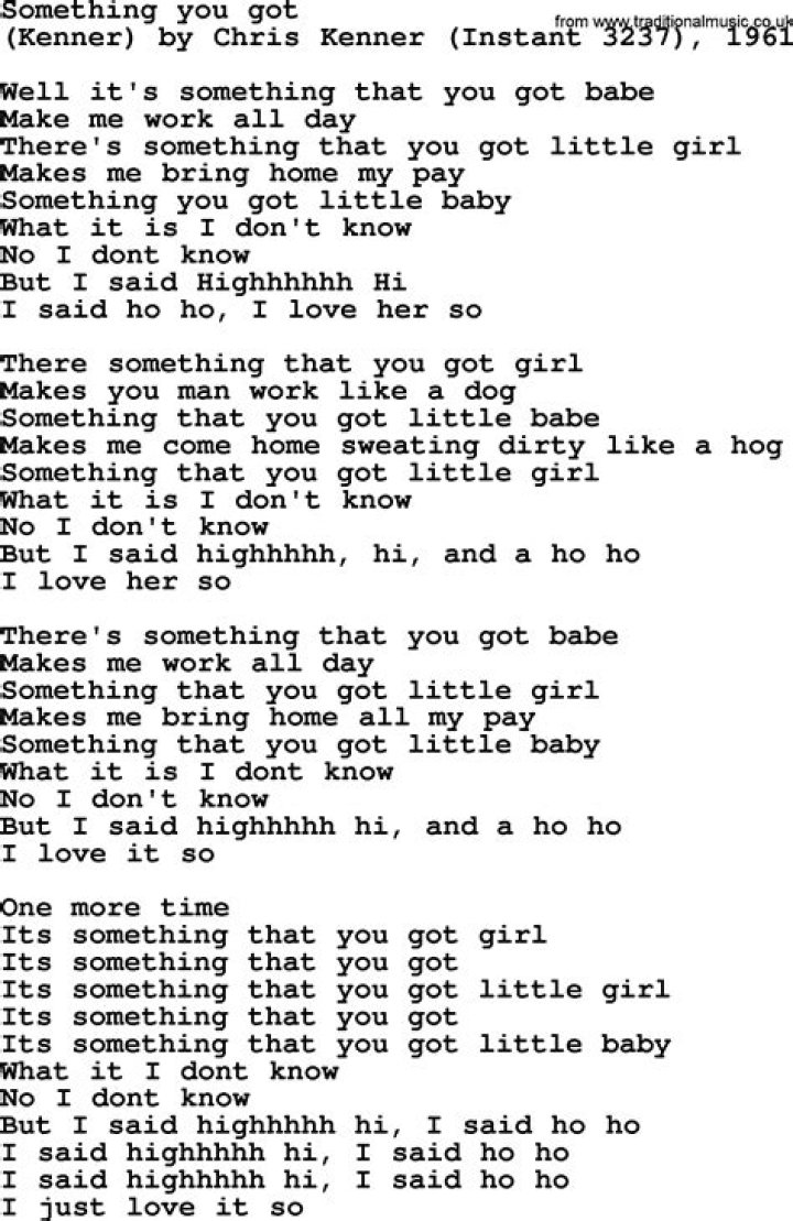 Bruce Springsteen song Something You Got, lyrics