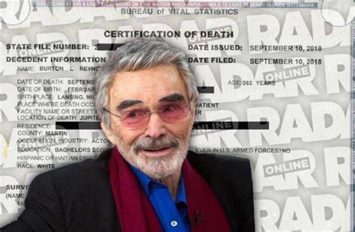 Burt Reynolds Death Certificate Shows Legendary Actor Was Cremated