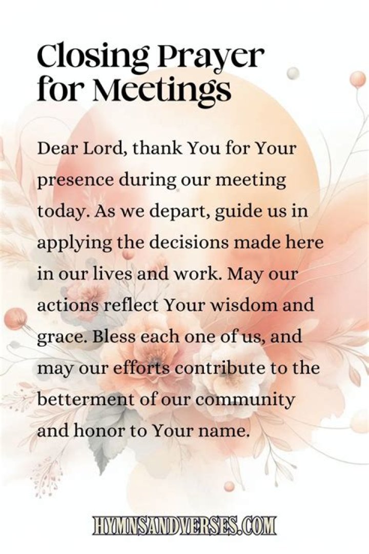 Closing Prayer For Meeting, Seminar 10 Powerful Prayer Example AmoSii