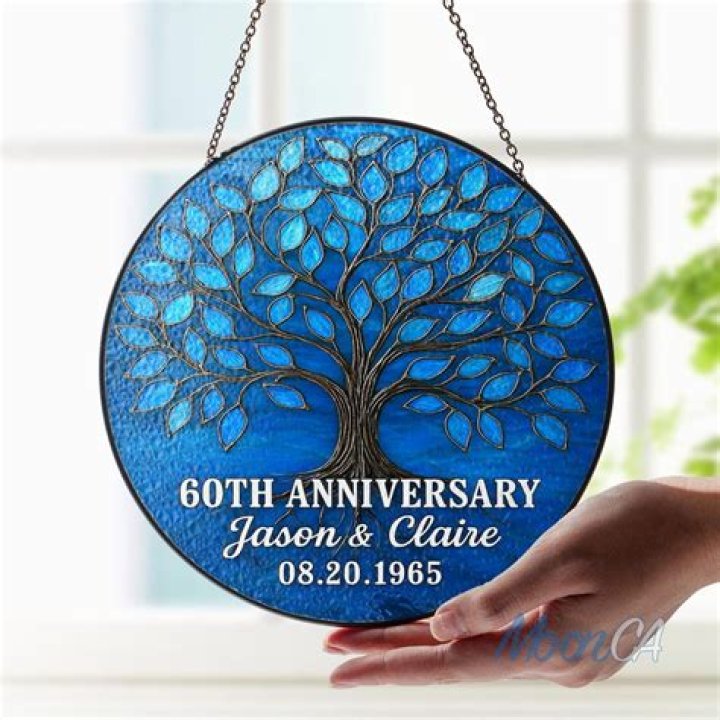 Custom 60th Wedding Anniversary Gifts for Parents Plate