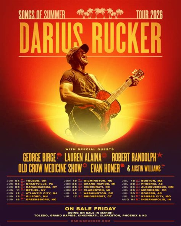 Darius Rucker Tour 2024 Playlist Today Jobey Lyndsie