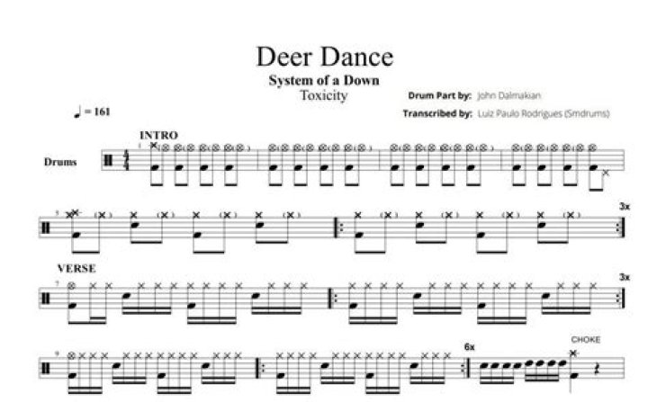 Deer Dance System Of A Down Batera Partituras