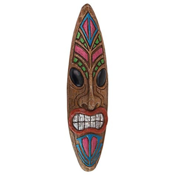Design Toscano Ka Hekili Thunder God Tiki Wall Plaque, Inch, Set of Two, Full Color Finish