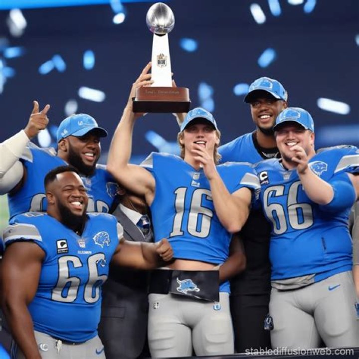 Detroit lions celebrating super bowl win over cincinnati bengals on Craiyon