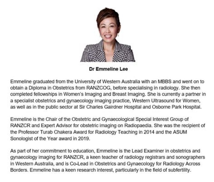 Dr Emmeline Lee Specialists in Pregnancy Ultrasounds and