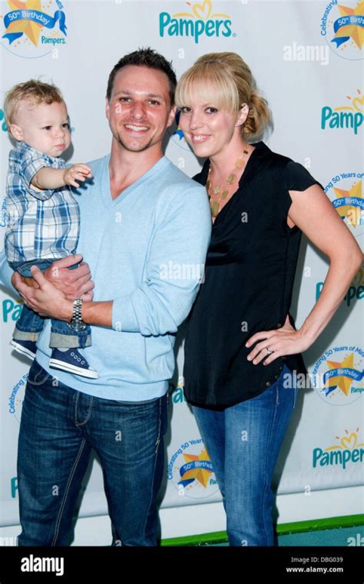 Drew Lachey, Lea Dellecave and son Hudson The Pampers 50th Birthday