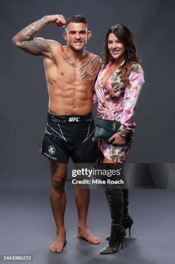 Dustin Poirier poses with wife Jolie after stunning UFC 257 knockout