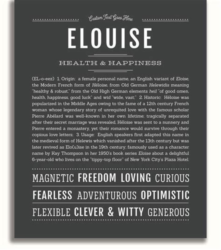 Elouise Name Art Print Classic names, Descriptive words, Meant to be