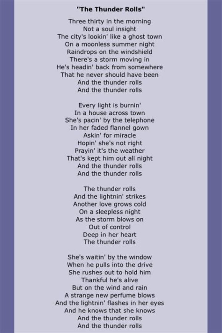 Exploring The Meaning Behind "And The Thunder Rolls" Lyrics