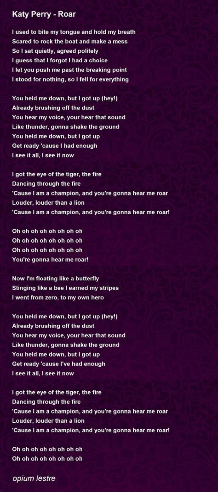 Eye of the tiger(With Lyrics) YouTube