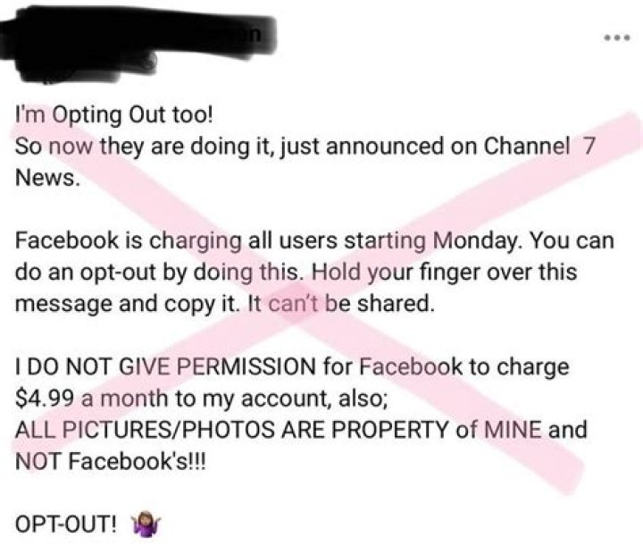Facebook fact check Optoutofcharging hoax rises again
