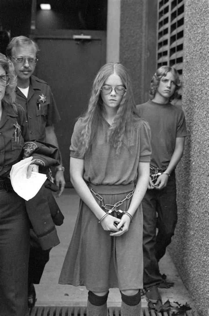 ** FILE ** Teenager Brenda Spencer leaves court in Santa Ana, Calif