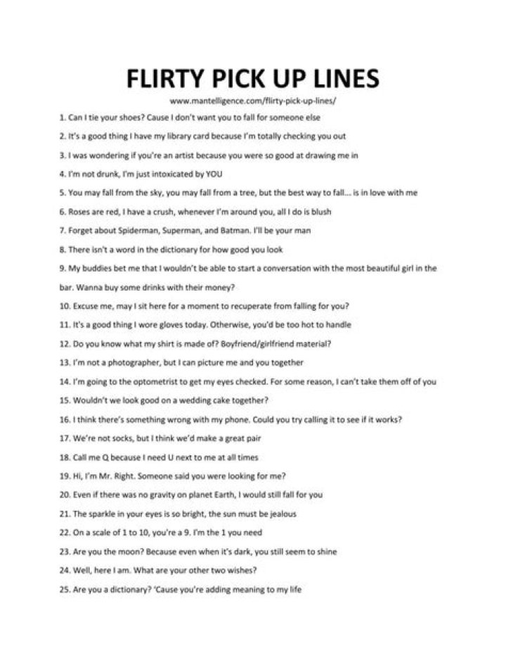 Flirty Pick Up Lines