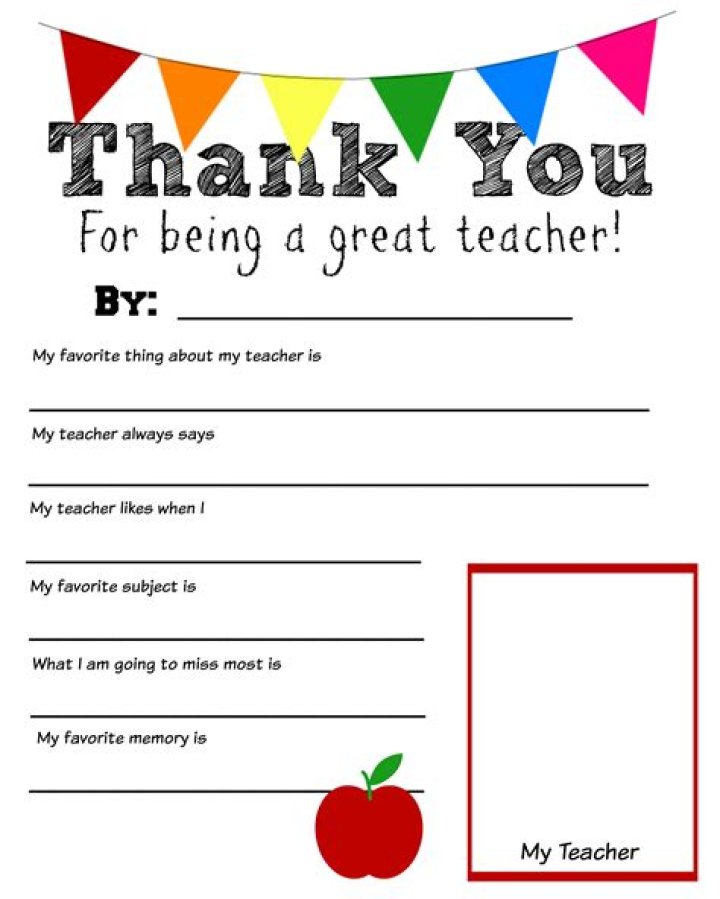 Free Printable Teacher Thank You Notes