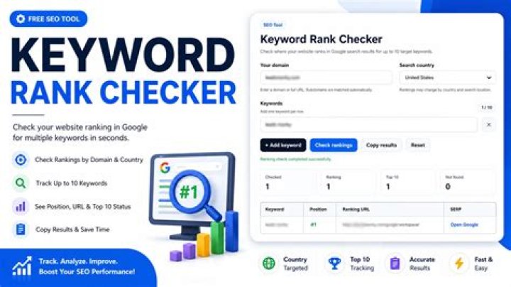 Free SEO Keyword Rank Checker Tool Google Website Rank Checker