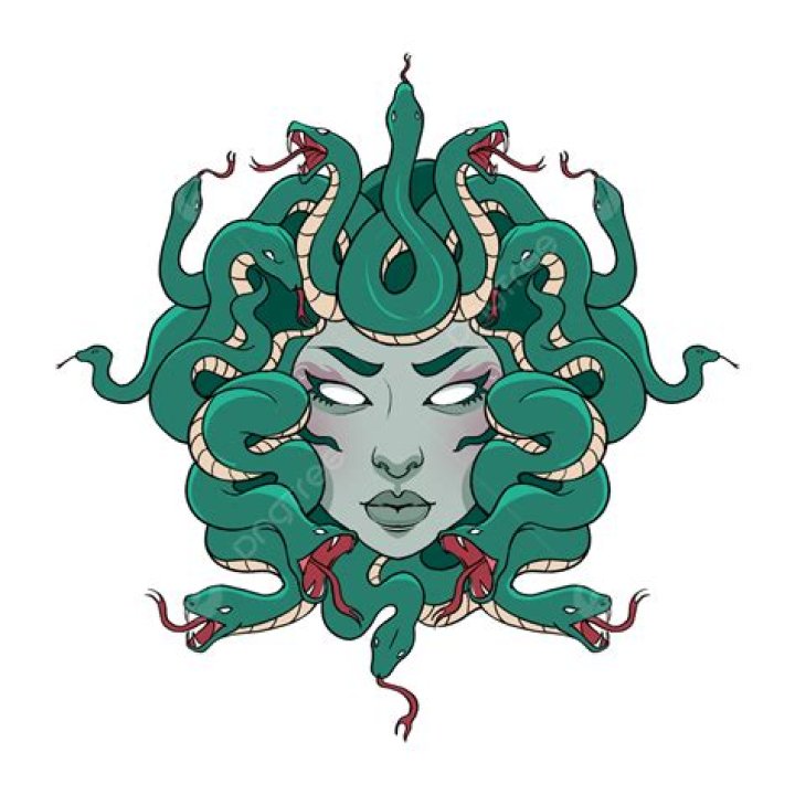 Greek Mythology PNG Transparent, Medusa Snake Green Figure In Greek