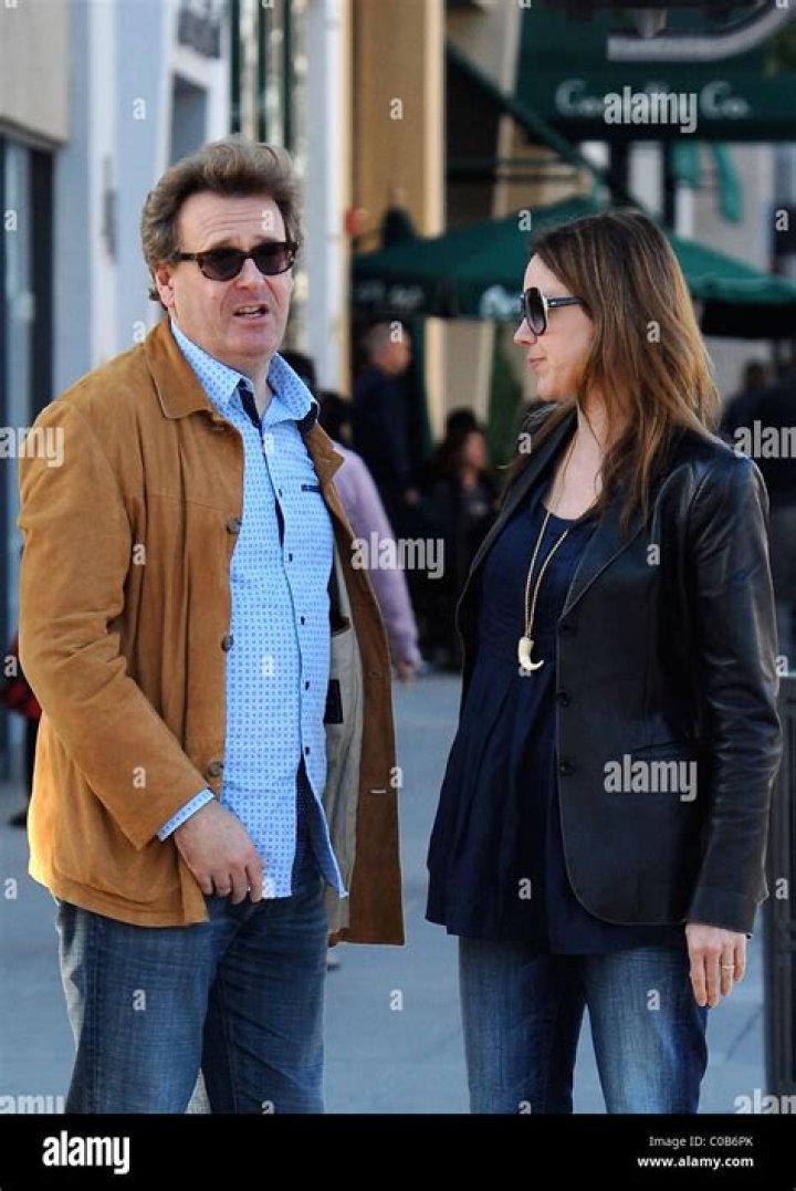 Greg Proops talks to his wife Jennifer Canaga after having lunch