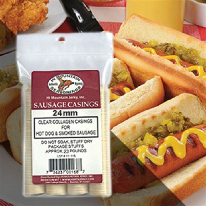Hot Dog Casings, 24mm, 4 pack Hi Mountain Seasonings