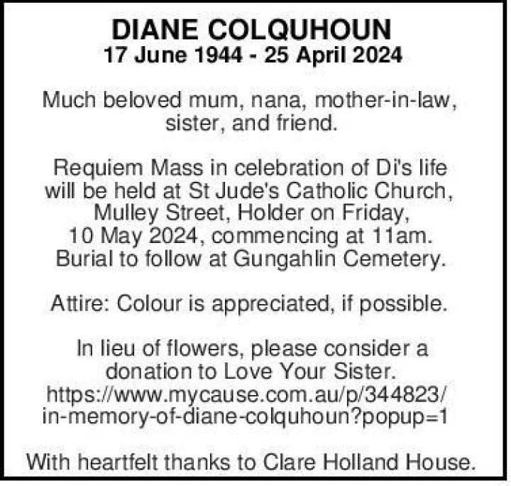 In Memoriam: Remembering The Life Of Diane Colquhoun