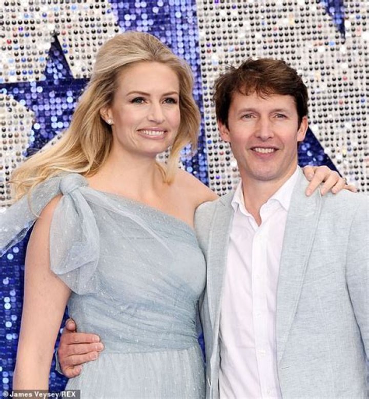 James Blunt matches his glamorous wife Sofia Wellesley in light blue