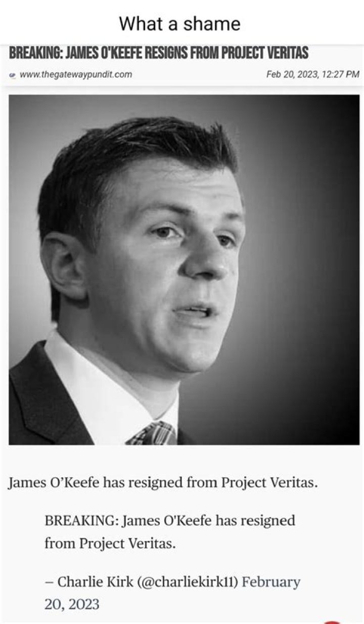 James O&rsquo;Keefe Resigns From Project Veritas After Employee Complaints
