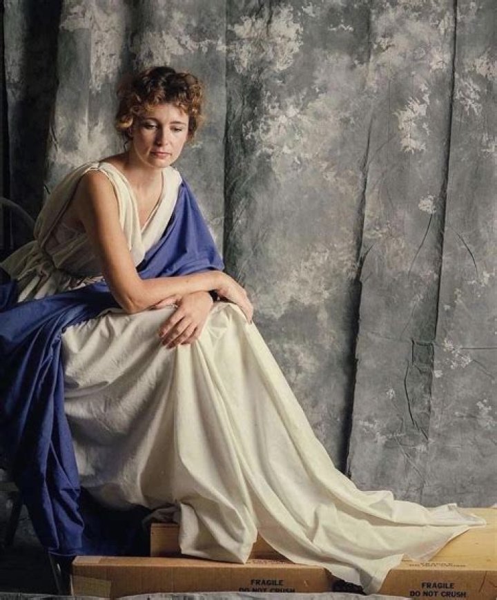 Jenny Joseph (28) modeling for the Columbia Pictures logo (1992). This