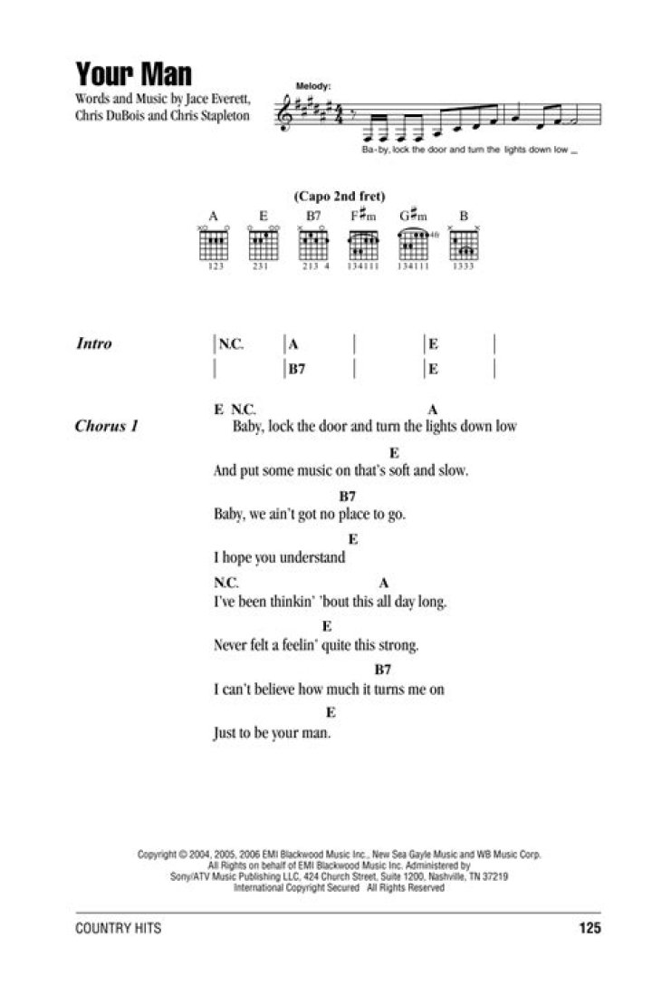 Josh Turner Your Man Guitar Chords