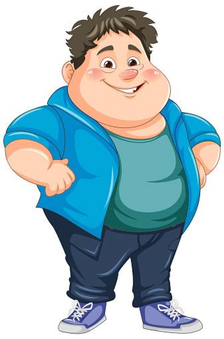 Kartun anak lakilaki gemuk yang lucu, anak lakilaki super gemuk