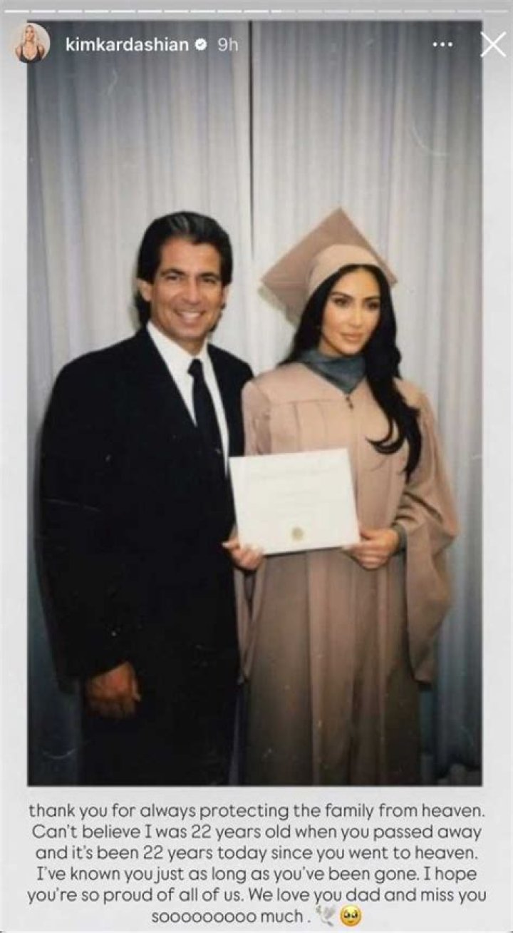Kim Kardashian pays tribute to her late father Robert Kardashian on his