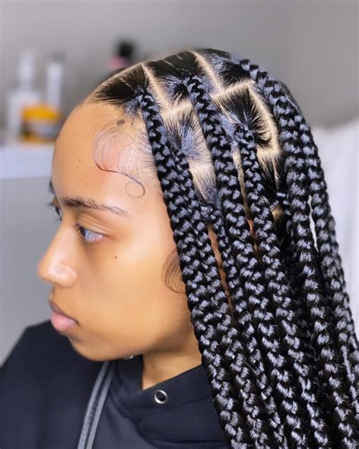 Large Knotless Box Braids Long Simply put, knotless braids don't have