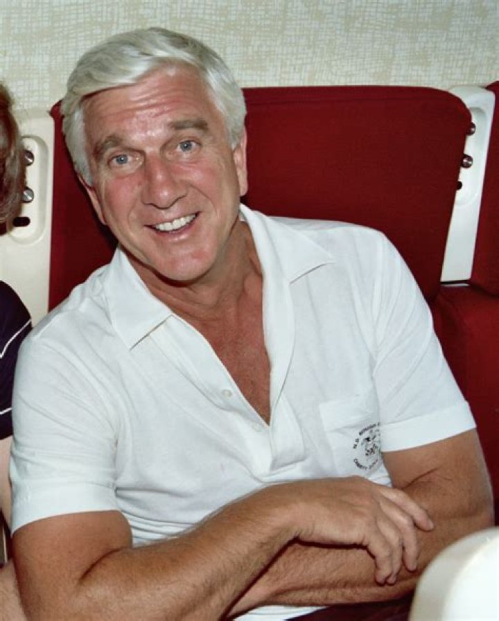 Leslie Nielsen at home with wife Alisande Ullman and daughters Maura