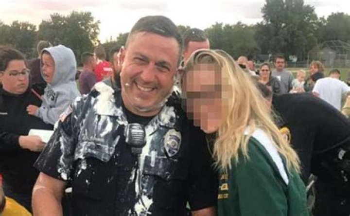 Lorain officer John Kovach Jr (pictured) pulled over his daughter's boyfriend Makai Coleman, 18 (getting out of the car on April 18) without cause, and tells him he is 'going to jail'
