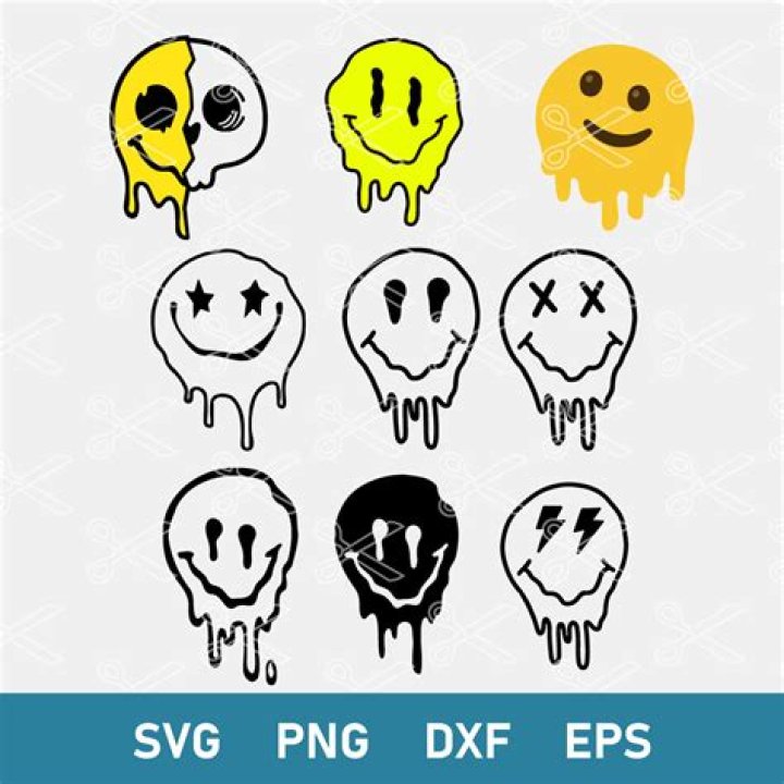 Melting Smiley Face Svg Smiley Face Clipart Happy Face Svg Dripping