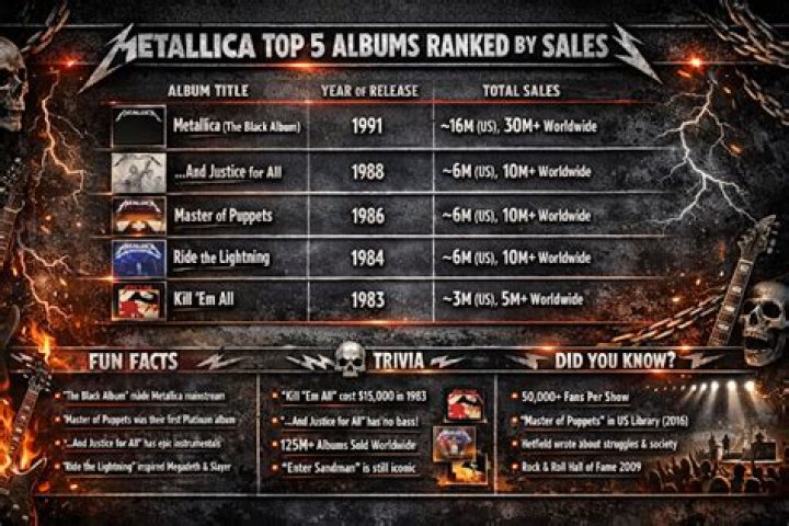 Metallica Albums Ranked By Sales Hamlin Zayden