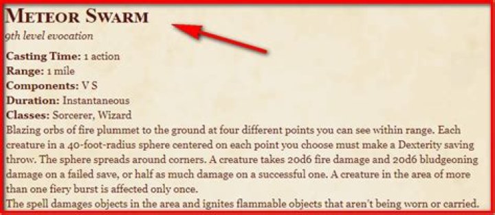 Meteor Swarm D&D 5e Spell Guide Tabletop Joab