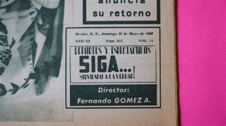 Mexican Siga Vedette, Sports & TV Magazine Cover Ofelia Medina 613 Nov