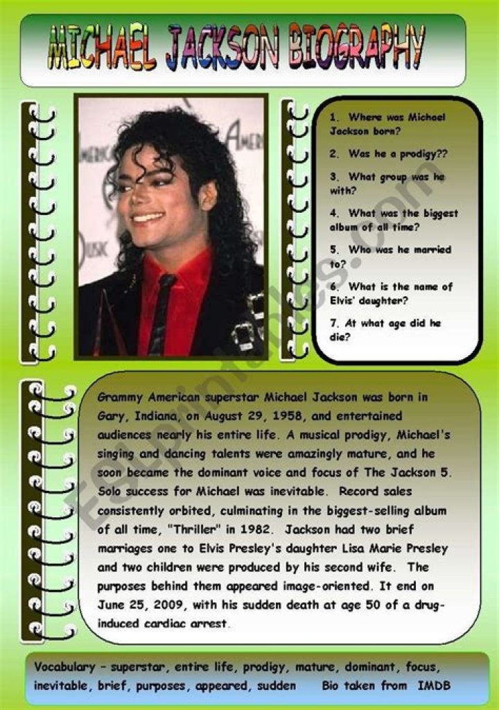 Michael Jackson biography, kids, age and cause of death, family and